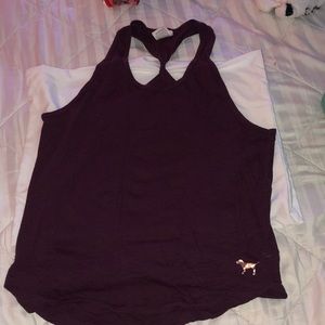 PINK maroon razorback tank top